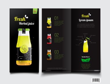 Meyve suyu iç. Broşür şablonu. vektör dosyası