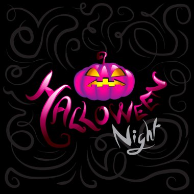 Halloween geceler logosunu görmeniz gerekir. vektör dosyası