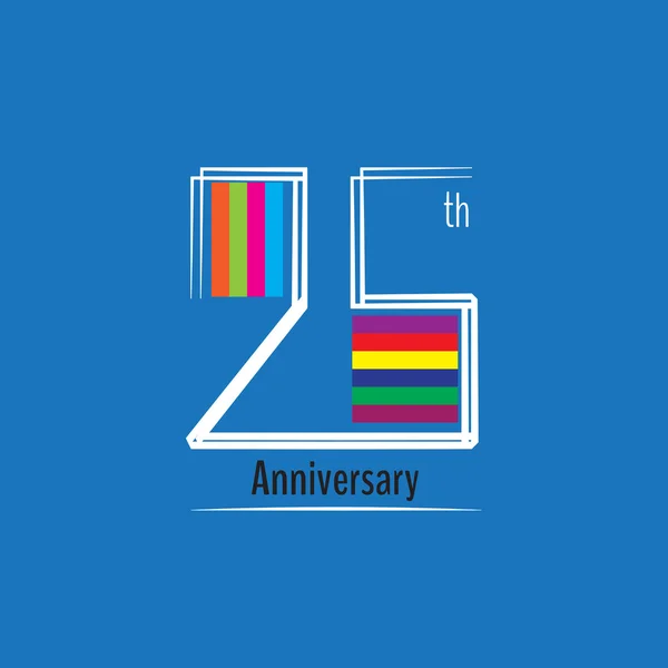 Tjugofem år årsdagen logotyp och symbol design — Stock vektor