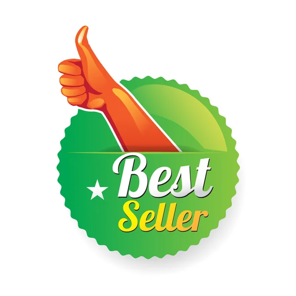 Logo im Bestseller-Design mit Hand und Finger — Stockvektor