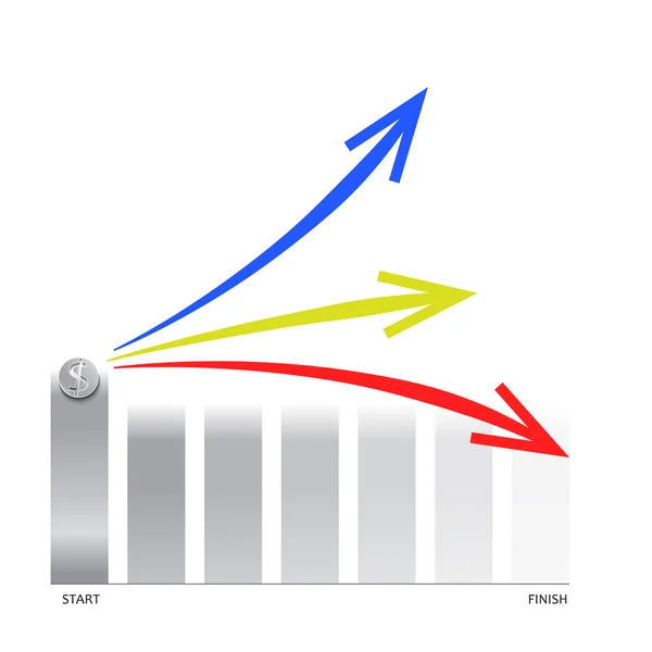 Διάνυσμα γράφημα γράφημα βέλος για την επιχειρηματική στρατηγική — Διανυσματικό Αρχείο