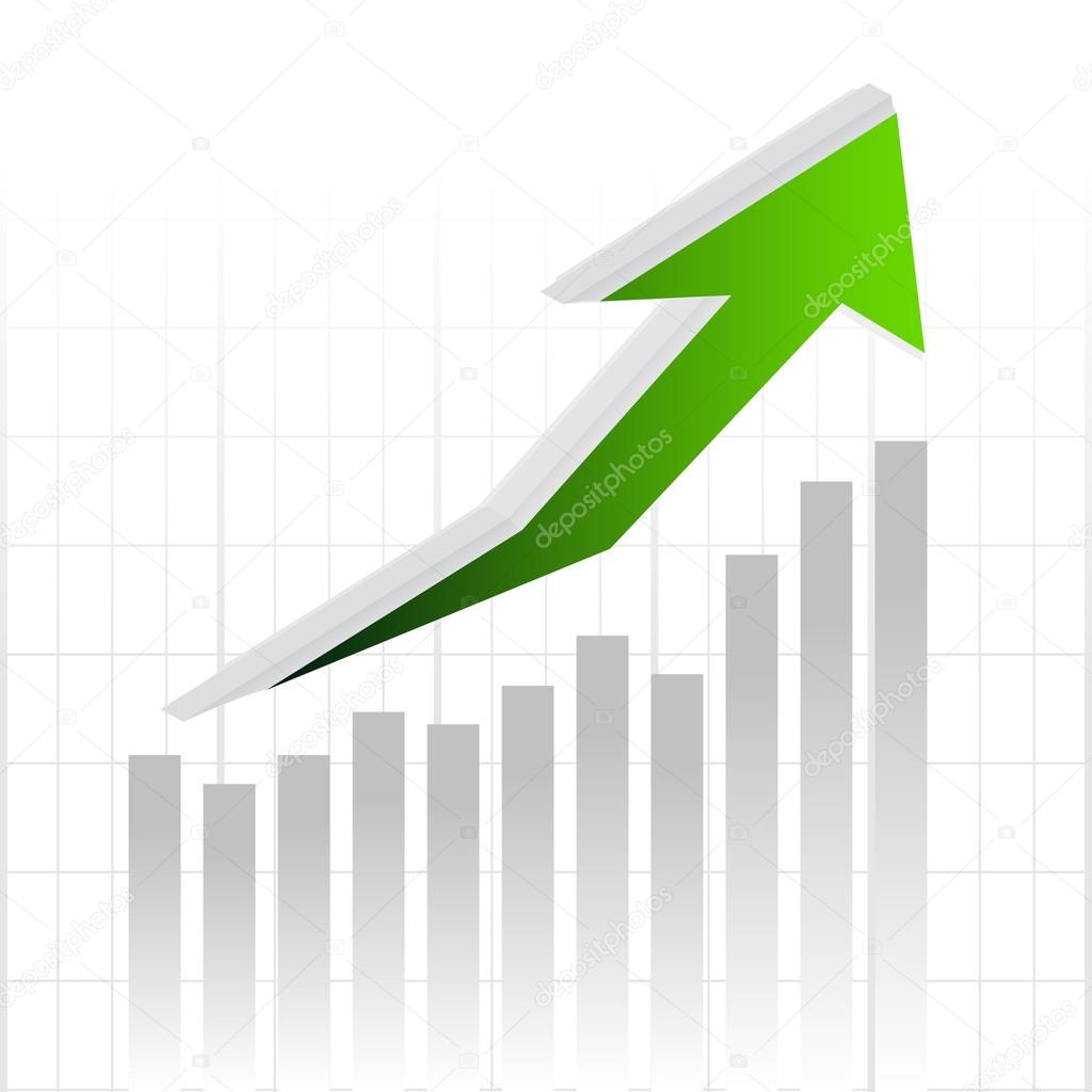 Vector graph chart arrow for business strategy