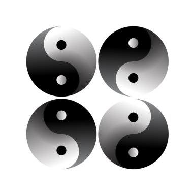 Vektör çizim Yin ve Yang nesnesi