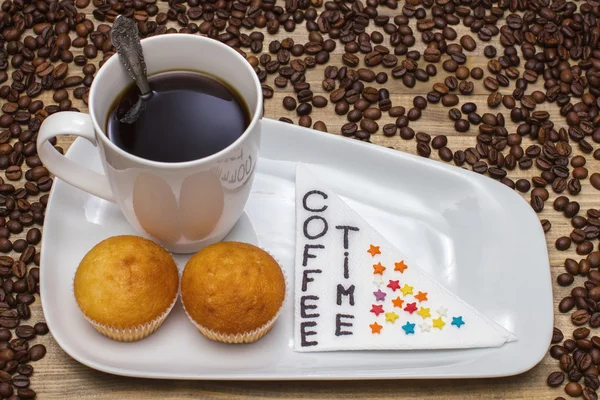 Fekete kávé, és a tészta összetétele — Stock Fotó