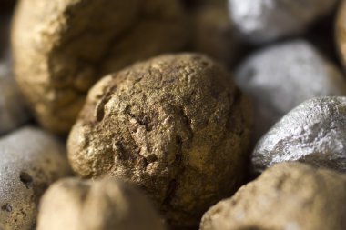 Gümüş ve altın renkli çakıl