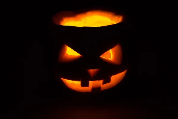 Halloween pumpkin jack  lantern on dark — Stock Photo, Image