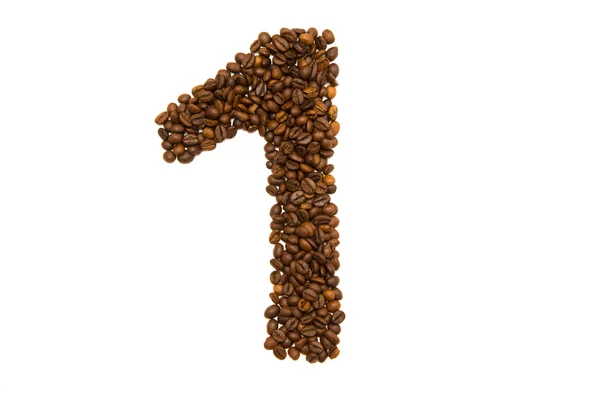 Number one of coffee beans — Stock Photo, Image