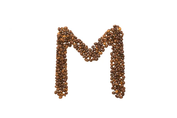 Letra M de granos de café — Foto de Stock