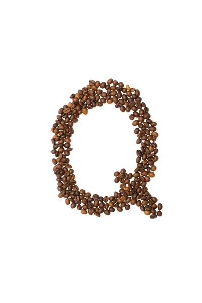 Letra Q de granos de café — Foto de Stock