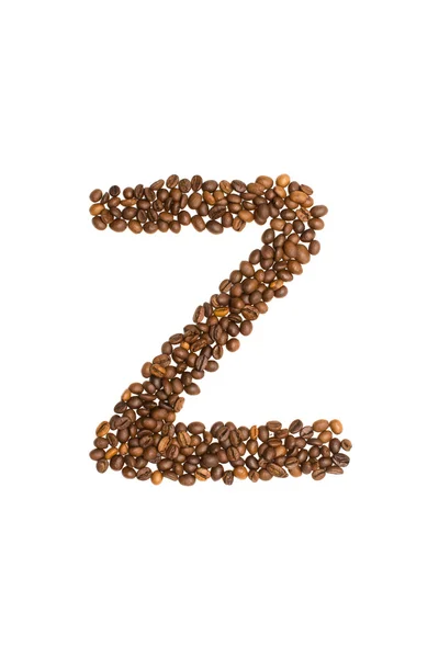 Letra Z de grãos de café — Fotografia de Stock