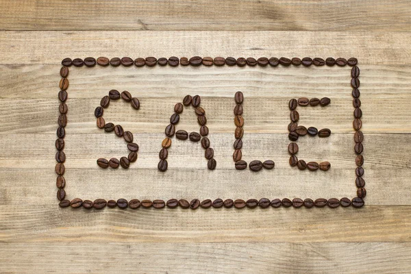 advert sale made of coffee beans