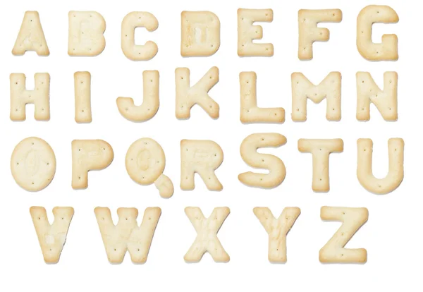 Πλήρες αγγλικό αλφάβητο της πυρόλυσης cookie — Φωτογραφία Αρχείου
