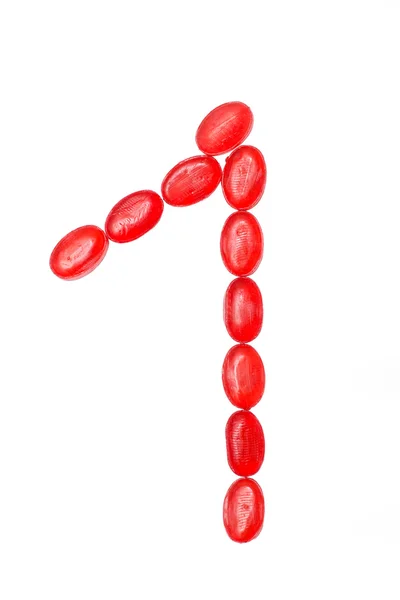 One number made of colors candy — Stock Photo, Image
