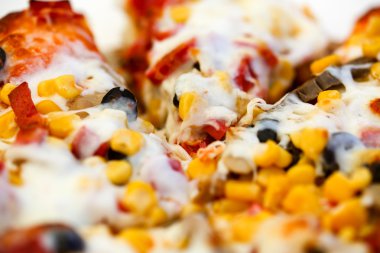 Pizza closeup oudoor