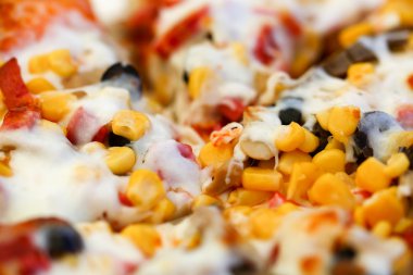 Pizza closeup oudoor