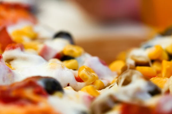 Pizza closeup oudoor