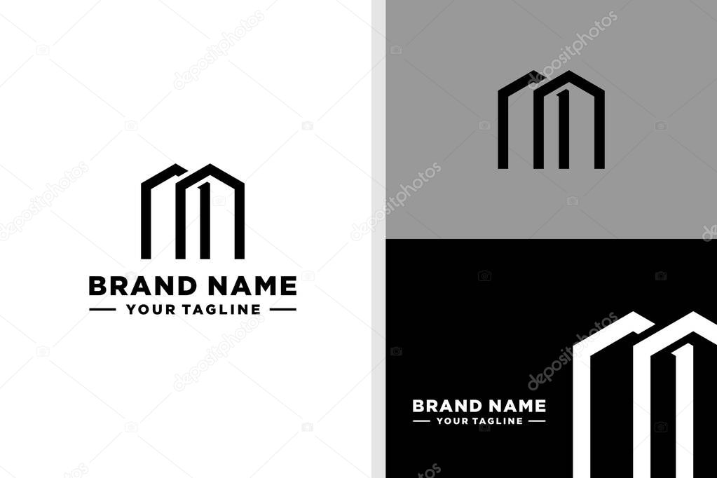 LETTER M LOGO REAL ESTATE ELEGANT LUXURY