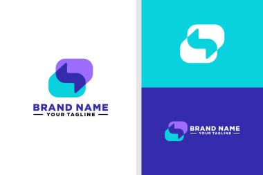 Harfler ve Baloncuklar Logo Modelleme Negatif Uzay