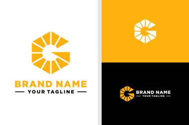 G harfi logo solar monogram düzenlenebilir.