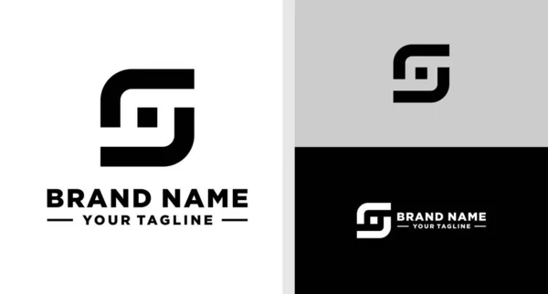 Logosu Monogram Hattı Düzenlenebilir — Stok Vektör