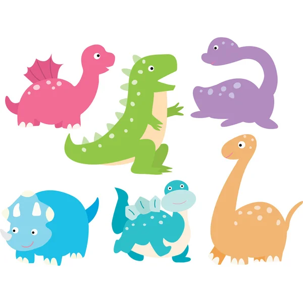 Schattig dinosaurussen collectie — Stockvector