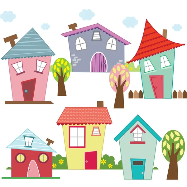 Roztomilý domy a domovy — Stockový vektor