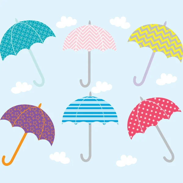 Şemsiye Collection.Umbrella desen. — Stok Vektör