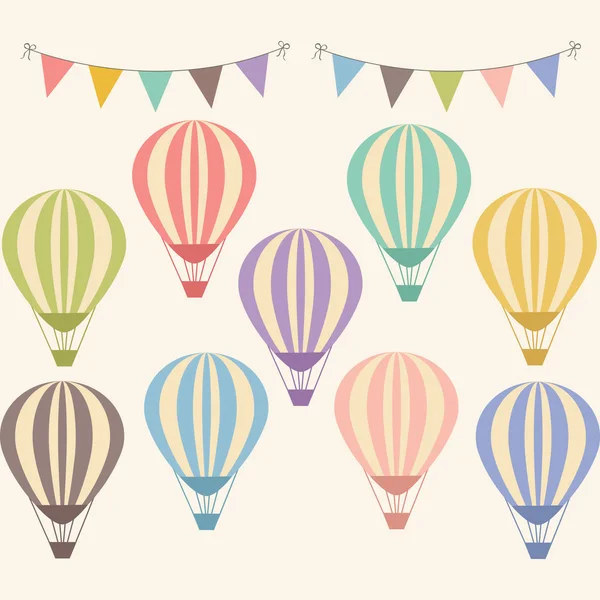 Vintage hete luchtballon — Stockvector