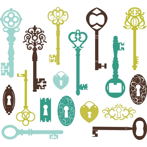 Vintage anahtarları siluet