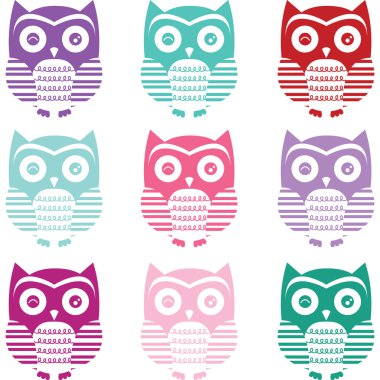 Şirin baykuş siluet koleksiyonları