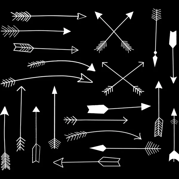 Lavagna mano disegnare set di frecce — Vettoriale Stock