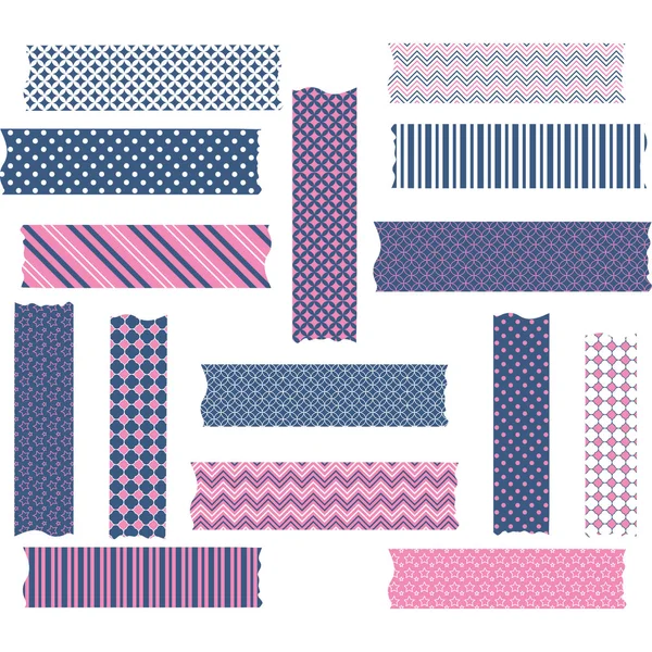 Nany och rosa Washi Tape grafik uppsättning — Stock vektor