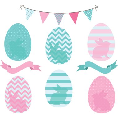 Paskalya yumurta Collections.Eggs desen, kiraz kuşu, Banner.