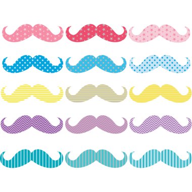 Renkli Mustaches desen koleksiyonları