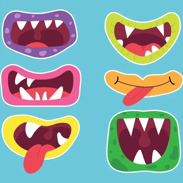 Monster Mouths Set — Stock Vector