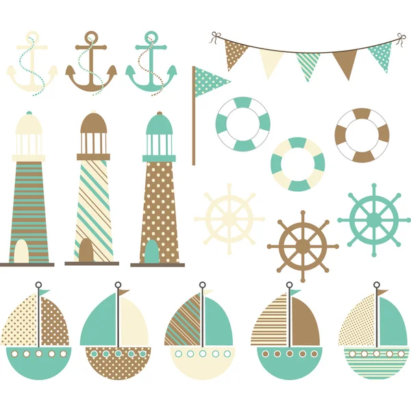 Vintage Nautical set Stock Illustration