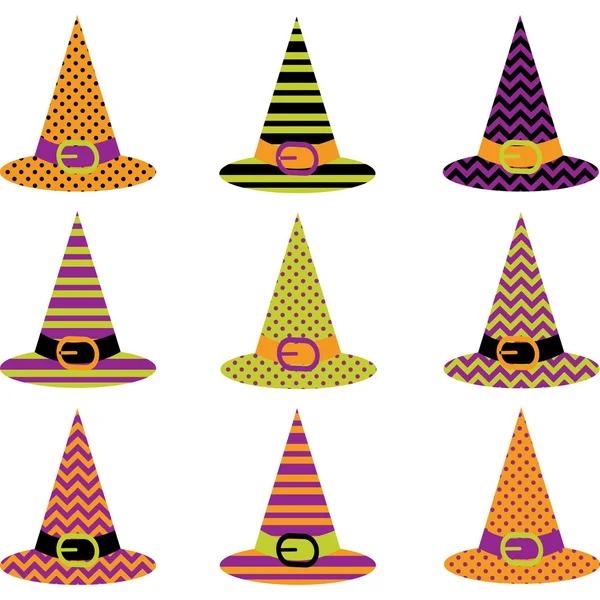 Conjunto sombrero de Halloween — Archivo Imágenes Vectoriales