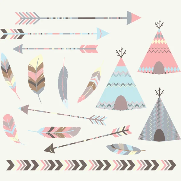 Tentes de tipi tribales Collections — Image vectorielle