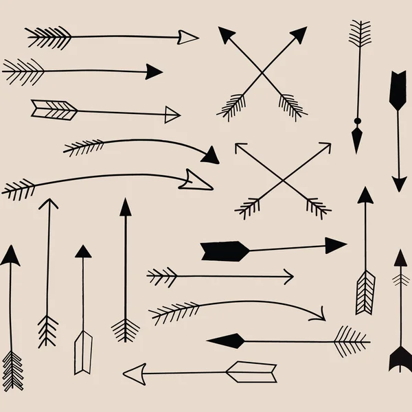 Raccolta frecce disegnate a mano — Vettoriale Stock