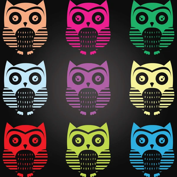 Schoolbord Owl collectie — Stockvector