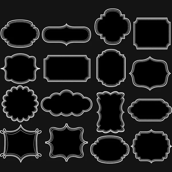 Svart och vit etikett ramar samlingar — Stock vektor
