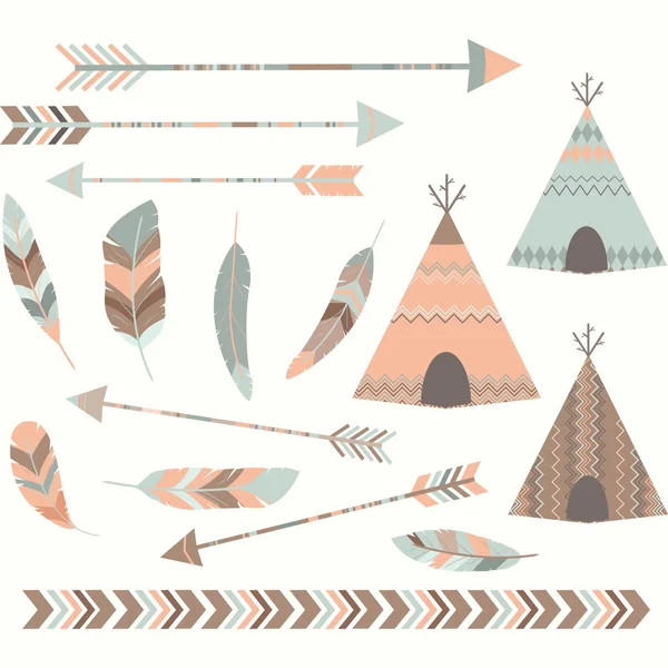 Tribal Tee pisse Tentes ensemble — Image vectorielle