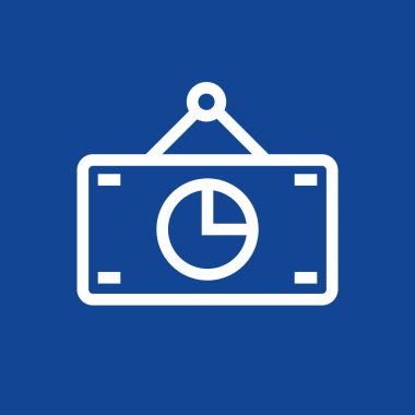 Asma Kurulu Simgesi ve Turta Grafik Grafiği İşletme Kâr Dağıtımı ve Mavi Arkaplanda Piyasa Paylaşımı