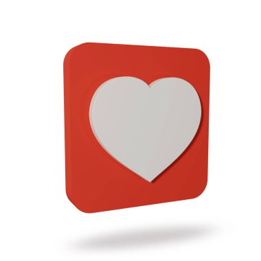 kalp simgesi ya da beyaz arkaplandaki simgeler gibi, 3D oluşturma