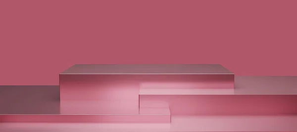 Fundo Claro Abstrato Rosa Gradiente Com Cenários Estúdio Renderização Rosa — Fotografia de Stock