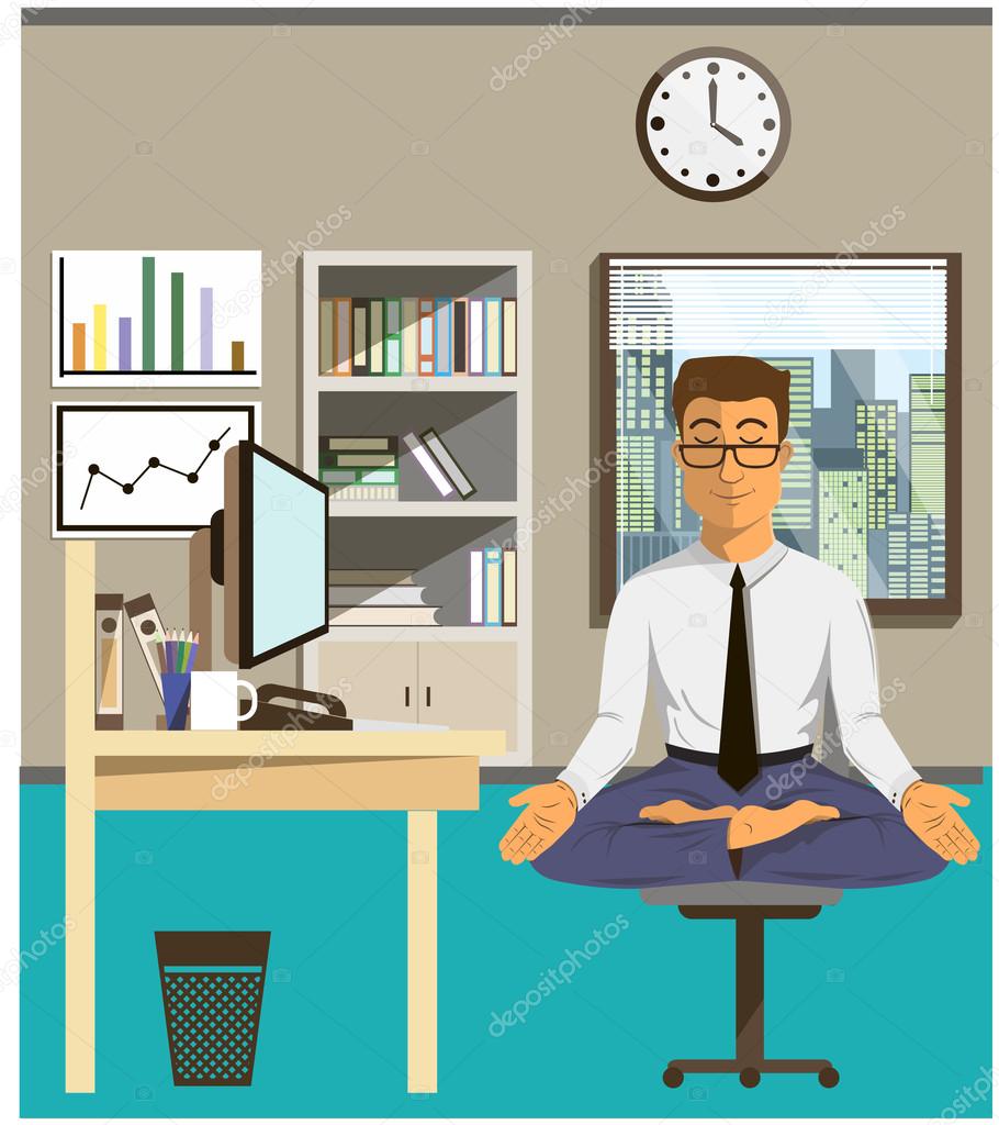 Illustration of the concept of relax and work balance.