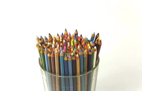 Color pencils in a glass — Stock Photo, Image