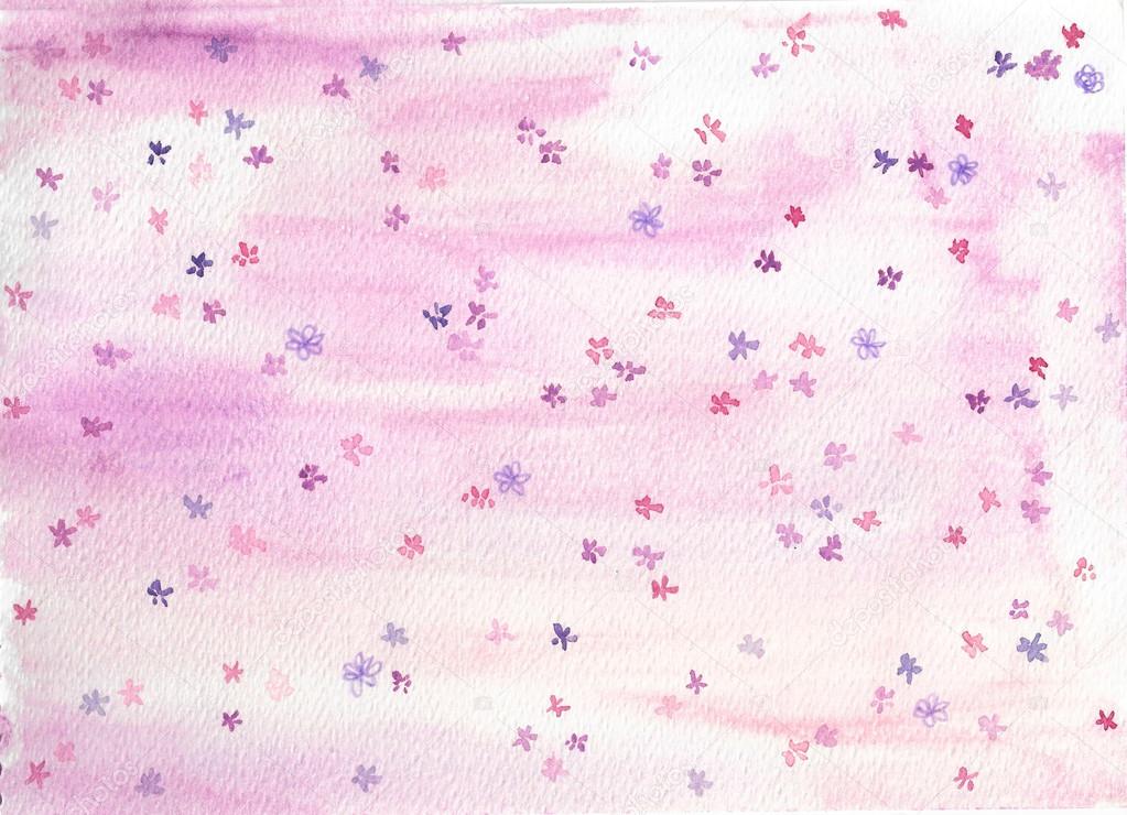 Purple flowers watercolor background