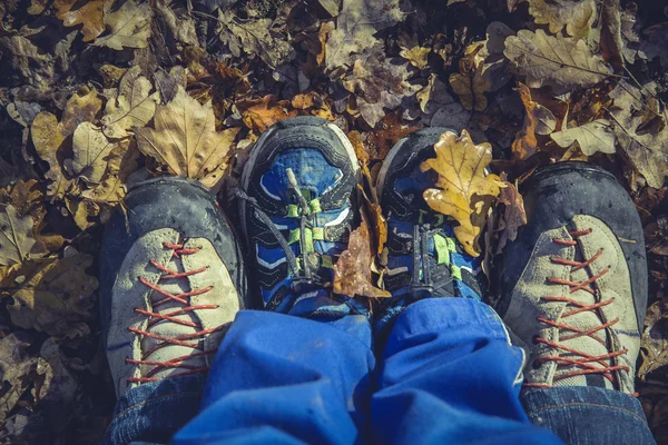outdoor boy with hiking shoes