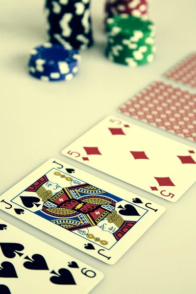 Texas Hold 'em Poker jogo de perigo — Fotografia de Stock